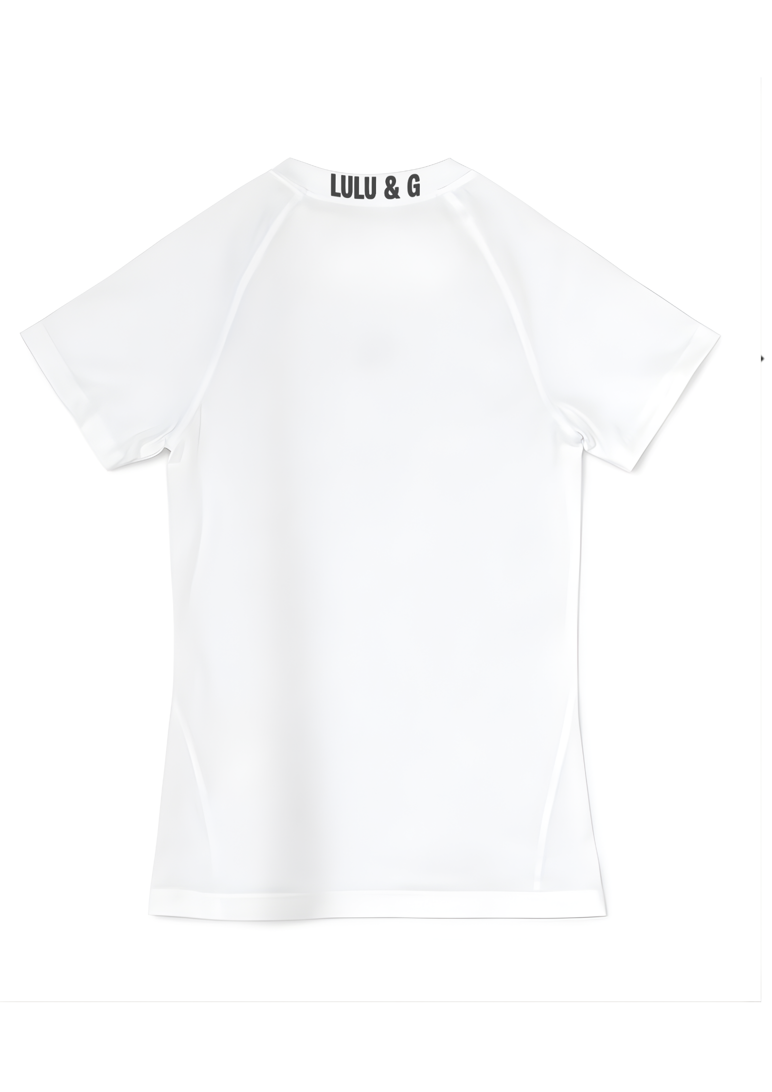 Kids white short sleeve compression shirt.